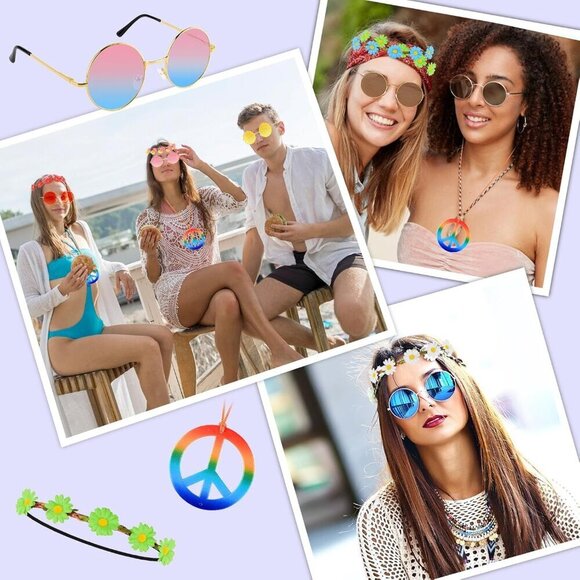Hippie Costume Accessory Set 30 pcs Vintage 60s 70s Party Supplies main image 4